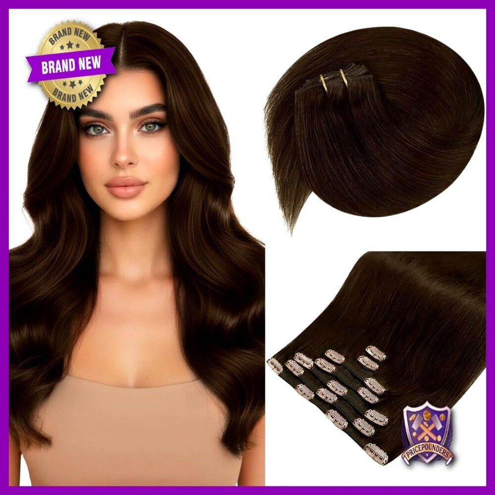 Human Hair Clip-in Extensions Straight Remy 20 Inch Boho Chic Voluminous